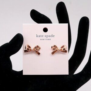 Kate Spade Rose Gold Tone Bow Knot Earring - Skinny Mini Bow Stud